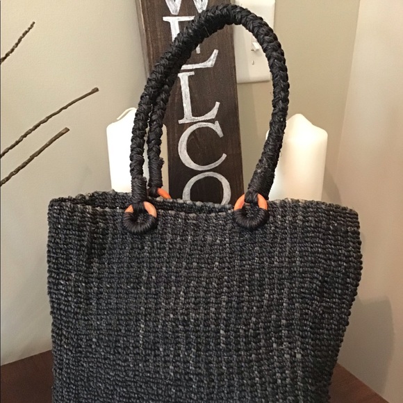 Relativity Handbags - Relativity Bohemian Beachy Black Straw Purse